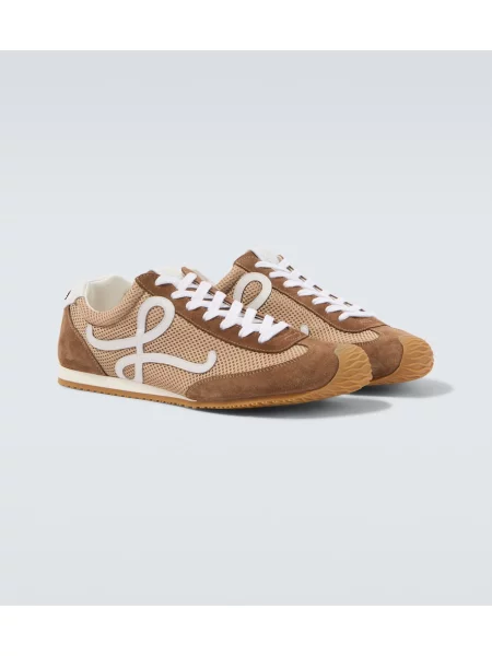 Sneakerși Loewe din piele de căprioară bej