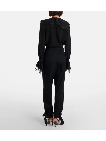 Pantaloni Chloé de lână negru