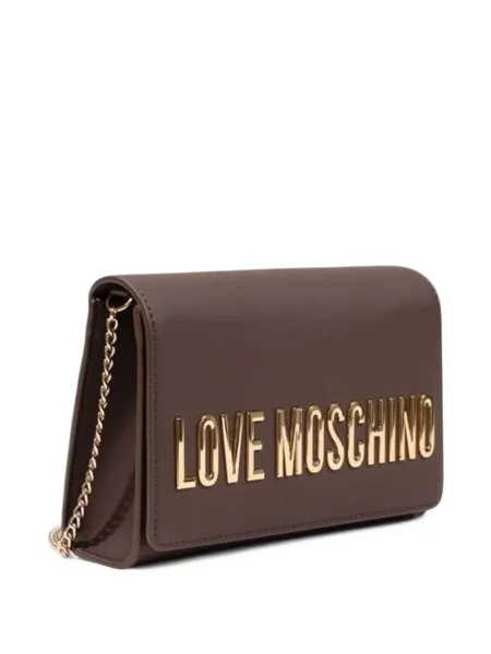 Remenčić ogrlica Love Moschino s autogramom smeđa