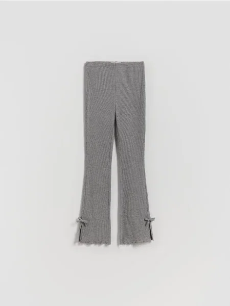 Reserved Рифлені штани з бантиками темно-сірий сірі
