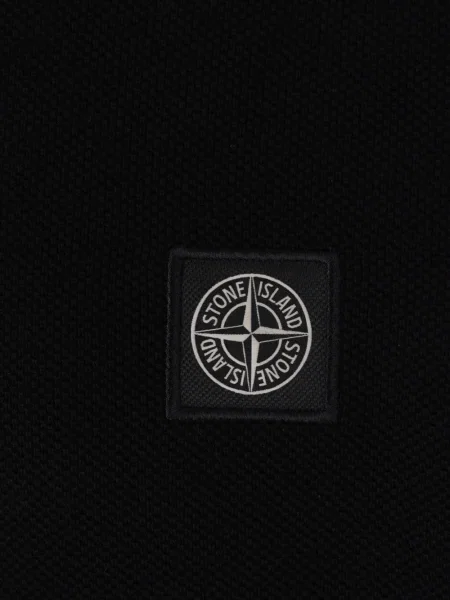 Поло тениска Stone Island с къс ръкав камъни черно