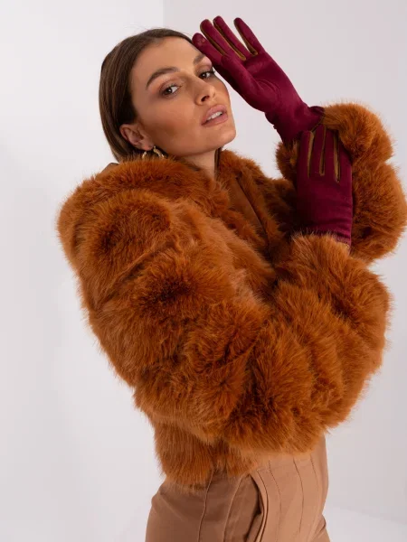 Mănuși Fashionhunters bordo