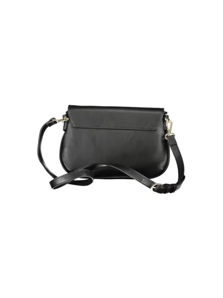 Lniana torebka crossbody Valentino z logo czarna