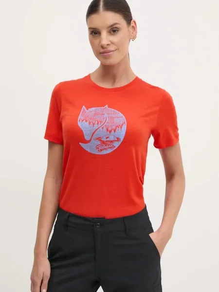 Fjallraven tricou sport Abisko Wool Fox portocaliu