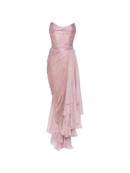 Rochie maxi Maria Lucia Hohan din dantelă drapată roz