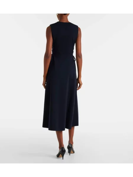 Rochie midi Max Mara de lână până la genunchi de costum albastru