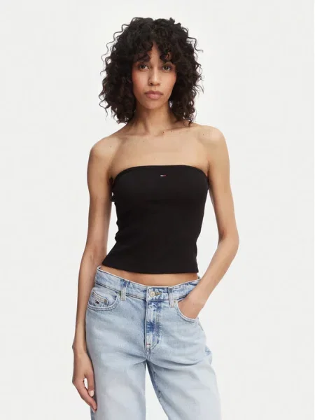 Tommy Jeans топ черен