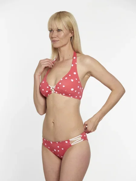 VIVID Bikini hlačke rdeča / off-bela bela