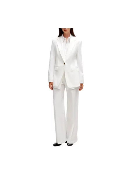 Lniana marynarka Hugo Boss biała