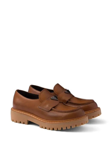 Pantofi loafer Prada din piele maro