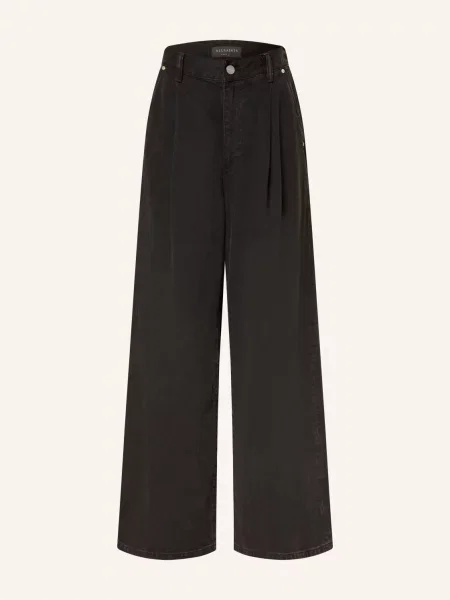Allsaints Džíny S Širokými Nohavicemi Haze washed black černé