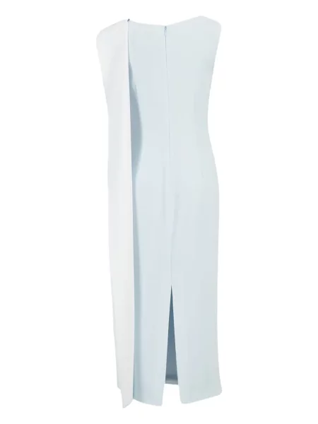 Rochie midi Roland Mouret fără mâneci drapată albastru
