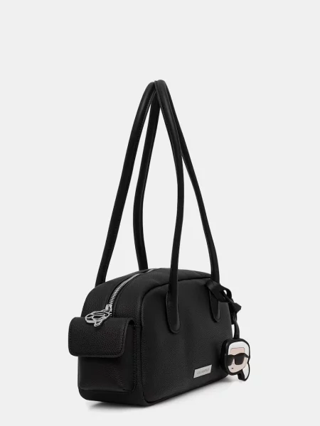 Karl Lagerfeld geantă baguette pentru femei cu imitație de piele IKON negru
