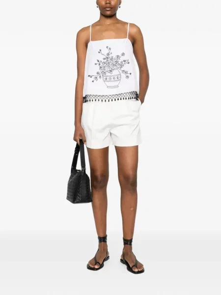 Pantaloni scurți Max Mara plisate alb