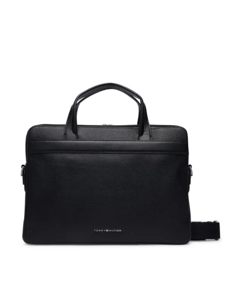 Tommy Hilfiger Torba na laptopa Th Business Leather Computer Bag czarny