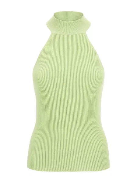 GUESS Top brodat Shayna deschis verde