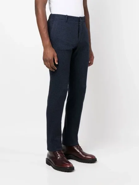 Pantaloni Incotex în carouri albastru