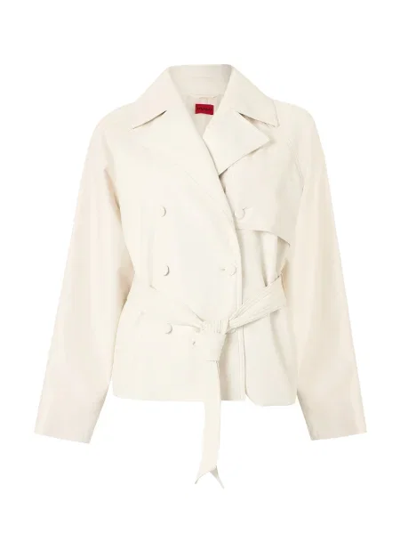 HUGO Geacă de primăvară-toamnă lână alb