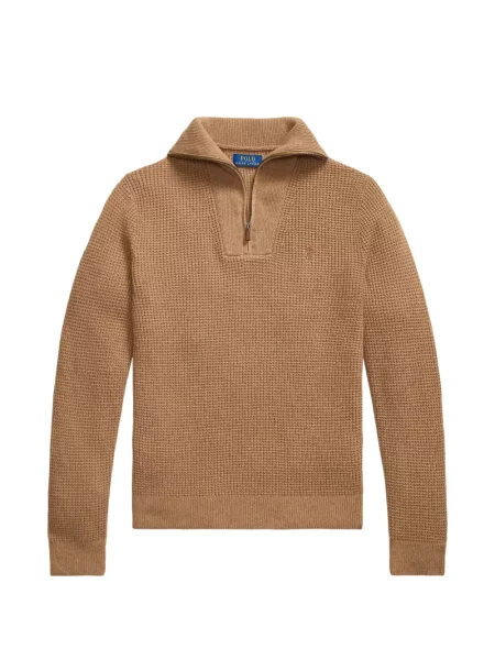 Tricou polo Polo Ralph Lauren cu glugă cu blană cu broderie roșu