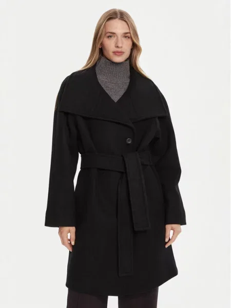 Calvin Klein Μάλλινο παλτό μαύρο
