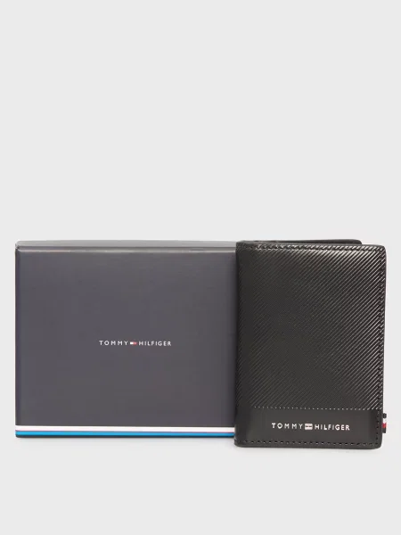 Кожаный кошелек Tommy Hilfiger черный