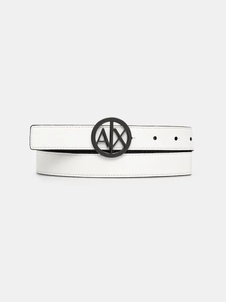 Armani Exchange dvostranski pas iz umetnega usnja črna