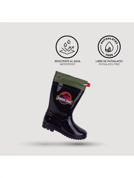 Cizme de cauciuc copii Jurassic Park negru