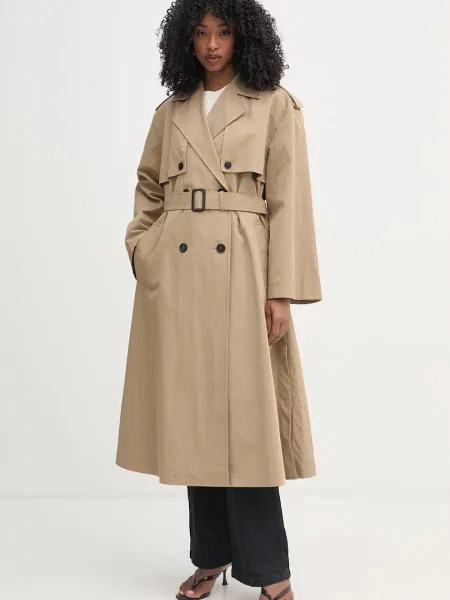 Weekend Max Mara trencz z bawełną GIUNCHI beżowy