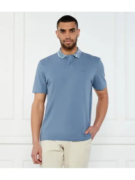BOSS ORANGE Polo Pe_desertcollar | Relaxed fit albastru