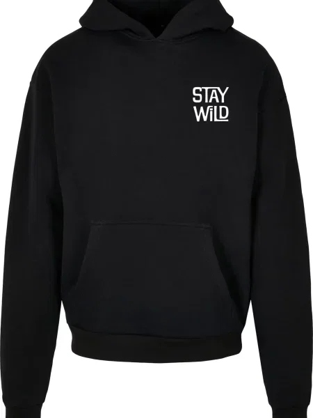 Merchcode Mikina Stay Wild černá bílá