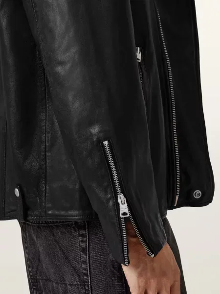 Шкіряна куртка Allsaints чорна