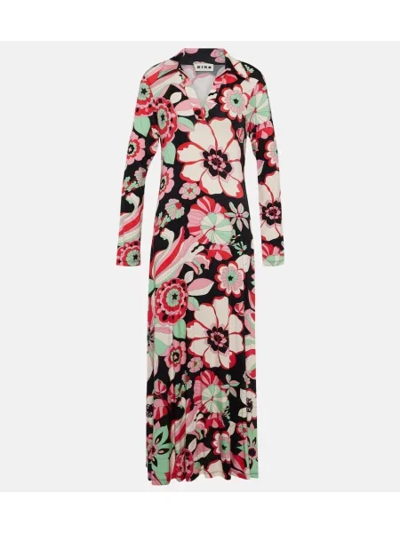 Jersey midi obleka Rixo s cvetličnim vzorcem
