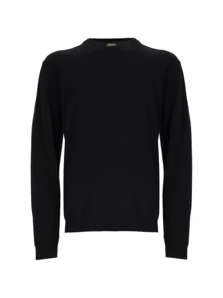Pulover Woolrich de lână cu decolteu rotund negru