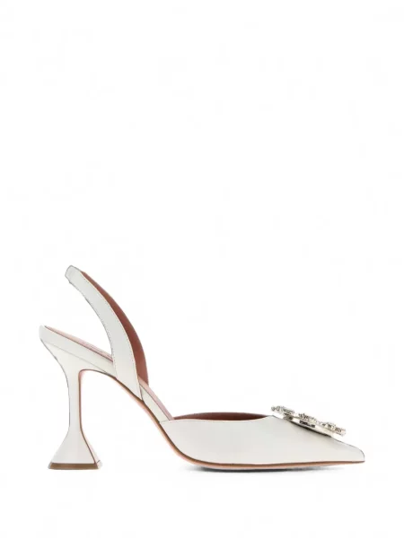 Pantofi cu toc Amina Muaddi slingback alb
