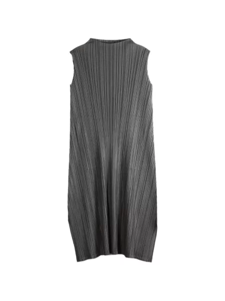 Midi šaty Pleats Please Issey Miyake sivá