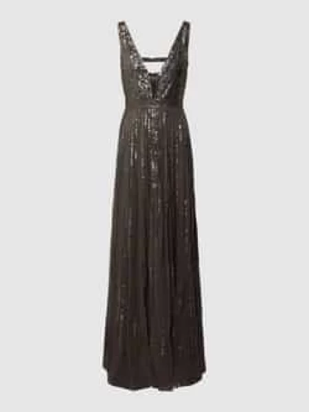 Sukienka wieczorowa z obszyciem cekinami Lace & Beads szara