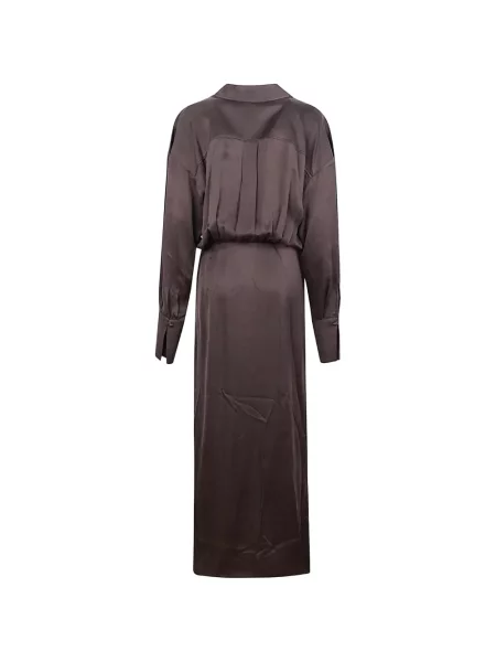 Rochie midi The Andamane drapată plic maro