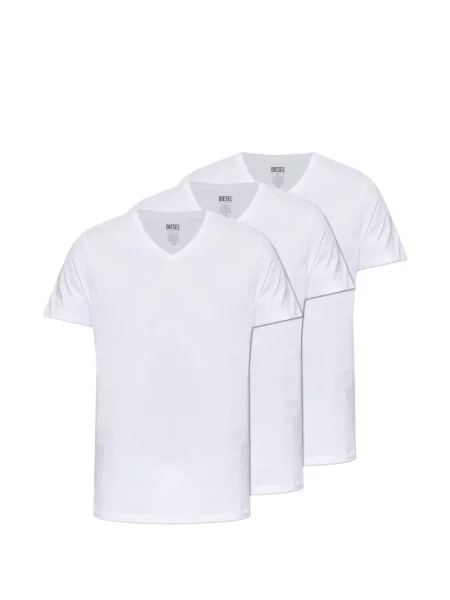 Tricou Diesel cu decolteu în V alb