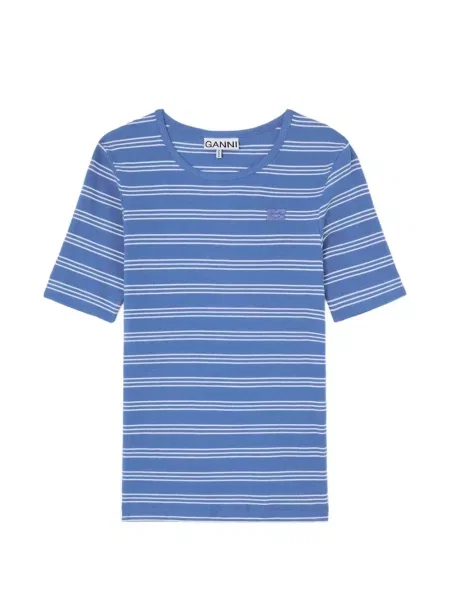 Tricou Ganni tricotate albastru