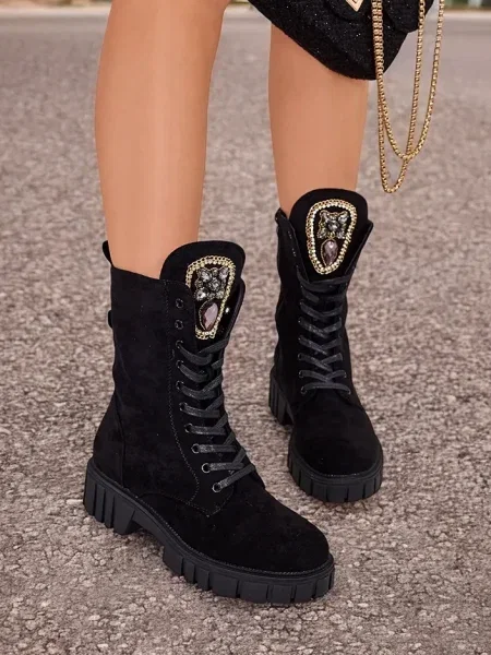 Škornji čez koleno Resti črna