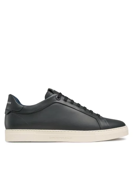 Emporio Armani sneakersy skórzane granatowy