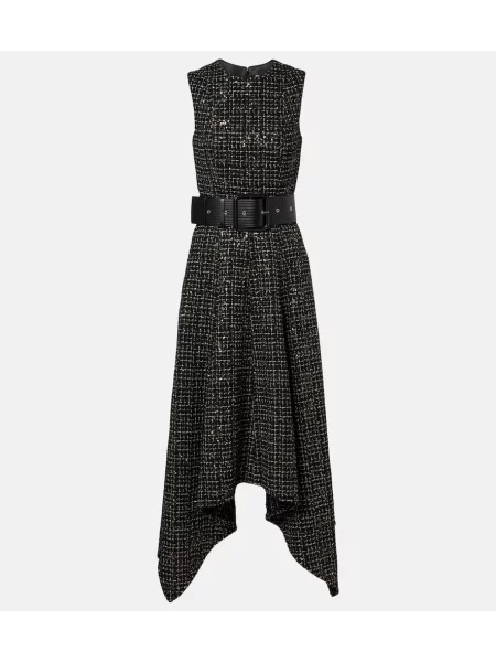 Sukienka midi Safiyaa tweedowa do kolan garniturowa czarna