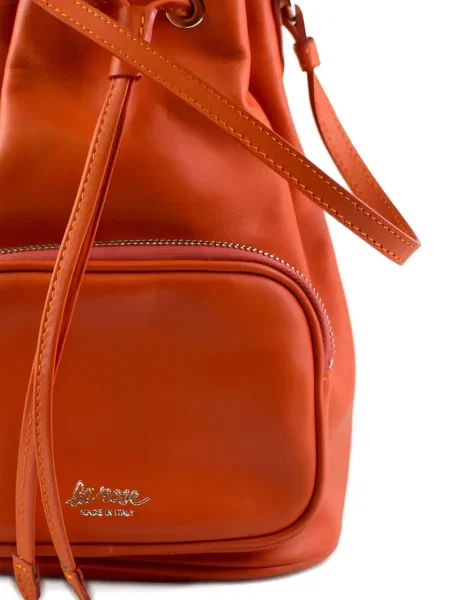 Geantă bucket La Rose din piele roz