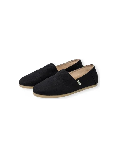 Ľanové klasické espadrilky Paez čierna
