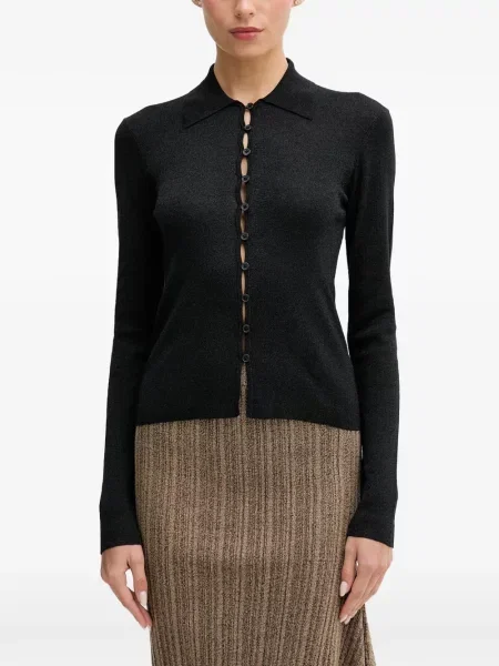 Gulerat cardigan Sisley negru