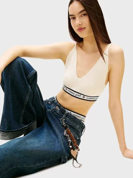 Шерстяной топ Tommy Jeans белый
