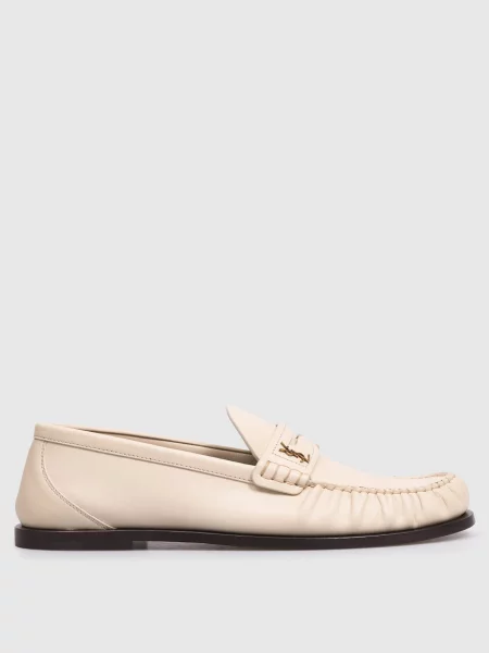 Шкіряні лофери LAURENT Saint Laurent бежеві