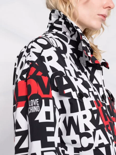 Bunda Love Moschino s potiskem černá