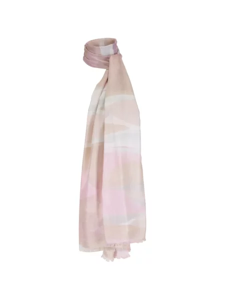 Fular Kinross Cashmere din cașmir cu dungi roz