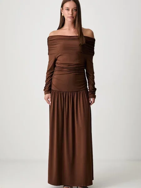 Pedro del Hierro rochie drapată maro
